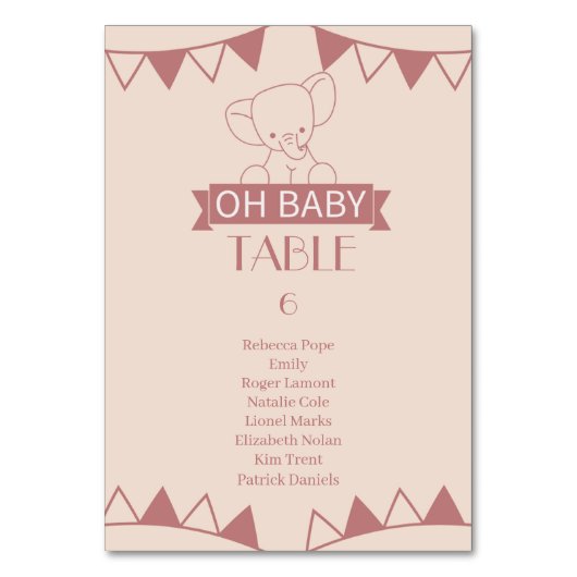 Numéro De Table Sweet Little One sur le chemin (Par défaut)