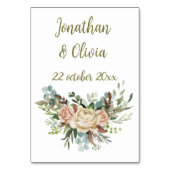 Numéro De Table Sweet Shower Autumn Floral Wedding (Dos)