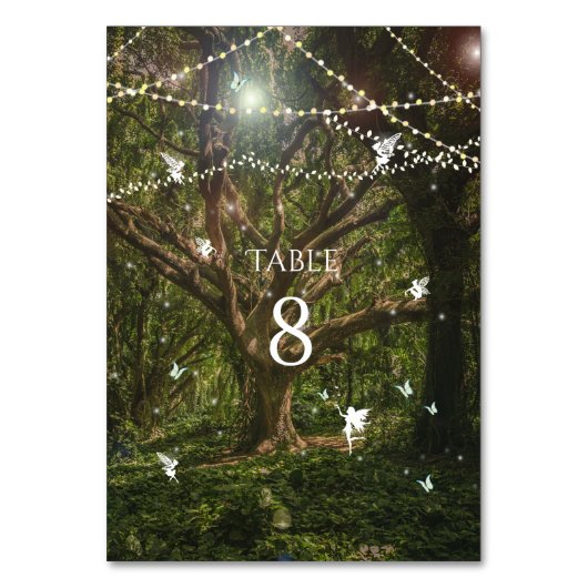 Numéro De Table Sweet sixteen, Forêt Enchantée, Fées (Par défaut)