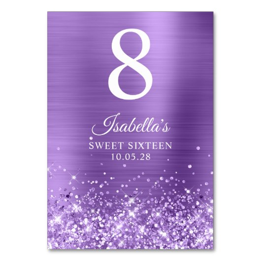 Numéro De Table Sweet sixteen violet clair Glitter (Par défaut)