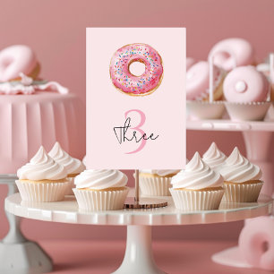 Numéro De Table Sweet Time Pastel Pink Donut Anniversaire