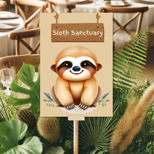 Numéro De Table Symbole adorable Sloth Sanctuary Jungle Safari Tab