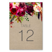 Numéro De Table Symbole de la table de réception du mariage floral (Dos)