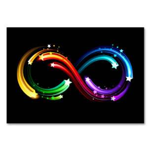 Numéro De Table Symbole de l'infini des comètes arc-en-ciel