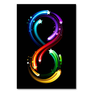Numéro De Table Symbole de l'infini des comètes arc-en-ciel