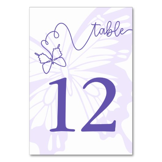 Numéro De Table Symbole de mariage romantique Lilac Butterfly Gard (Par défaut)