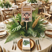 Numéro De Table Symbole de table Safari de la jungle de phacochère