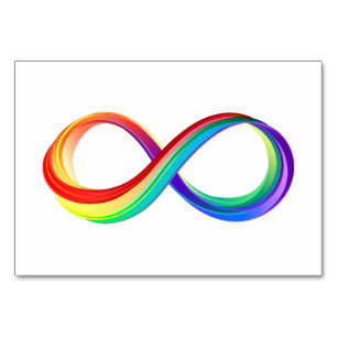 Numéro De Table Symbole d'infinité arc-en-ciel stratifié