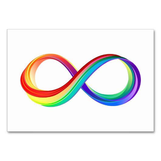 Numéro De Table Symbole d'infinité arc-en-ciel stratifié (Devant)
