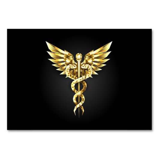 Numéro De Table Symbole Polygonal Or Caduceus (Devant)