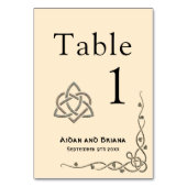 Numéro De Table Symboles celtiques modernes et feuillage (Dos)