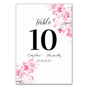 Numéro De Table Tab Mariage de Sakura oriental moderne en fleur de