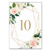 Numéro De Table Table 10 Fleurs de printemps à l'aquarelle géométr (Dos)