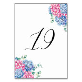 Numéro De Table Table 19 Hydrangeas Rose et Bleu Aquarelle (Dos)