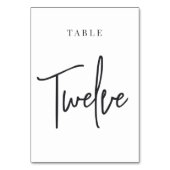 Numéro De Table Table à écriture manuscrite noire et blanche DOUZE (Par défaut)