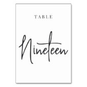 Numéro De Table Table à écriture manuscrite noire et blanche NEUF (Par défaut)