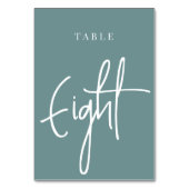 Numéro De Table Table à écriture manuscrite Turquoise Dusty HUIT (Par défaut)