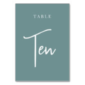 Numéro De Table Table à écriture manuscrite Turquoise Dusty TEN (Par défaut)