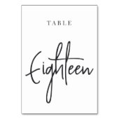 Numéro De Table Table à huit mains noire et blanche scriptée XVIII (Par défaut)