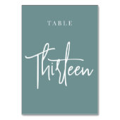 Numéro De Table Table à main Turquoise Dusty (Dos)