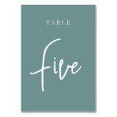Numéro De Table Table à main Turquoise Dusty CINQ (Par défaut)