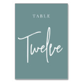 Numéro De Table Table à main Turquoise Dusty DOUZE (Dos)