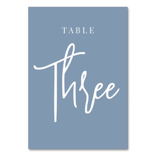 Numéro De Table Table à script bleu foncé TROIS (Dos)