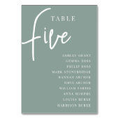 Numéro De Table Table à script manuel CINQ + Noms d'invités (Par défaut)