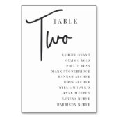 Numéro De Table Table à script manuel DEUX + Noms des invités (Par défaut)