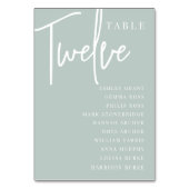 Numéro De Table Table à script manuel DOUZE + Noms des invités (Par défaut)