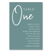 Numéro De Table Table à script manuel ONE + Noms des invités (Dos)