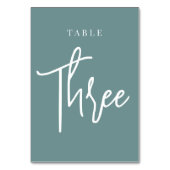 Numéro De Table Table à trois pieds écriture manuscrite sarcelle p (Dos)