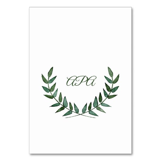 Numéro De Table Table Card (Dos)