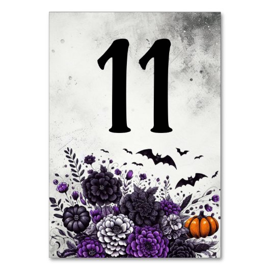 Numéro De Table Table Chauves-souris et Fleurs Numéro 11 (Par défaut)
