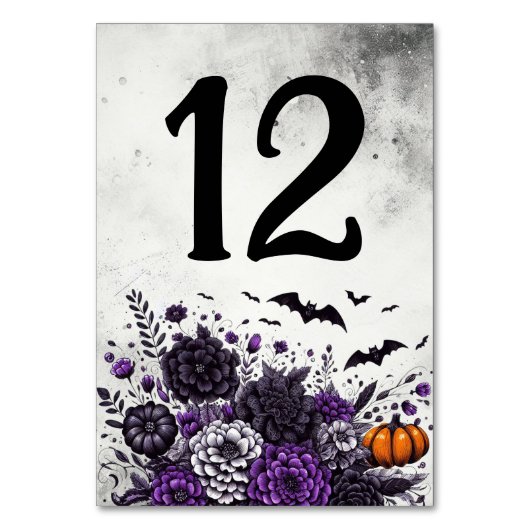 Numéro De Table Table Chauves-souris et Fleurs Numéro 12 (Par défaut)