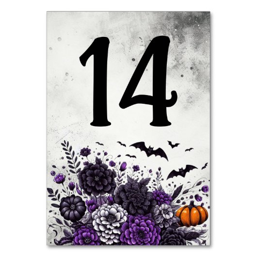 Numéro De Table Table Chauves-souris et Fleurs Numéro 14 (Par défaut)