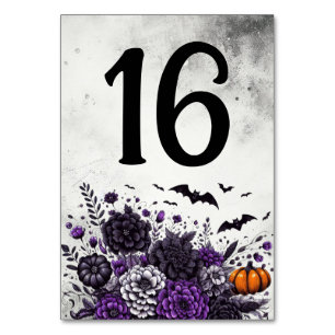 Numéro De Table Table Chauves-souris et Fleurs Numéro 16