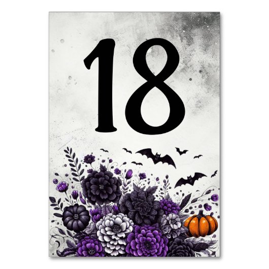Numéro De Table Table Chauves-souris et Fleurs Numéro 18 (Par défaut)