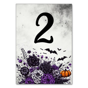 Numéro De Table Table Chauves-souris et Fleurs Numéro 2