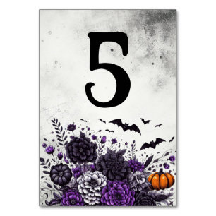 Numéro De Table Table Chauves-souris et Fleurs Numéro 5