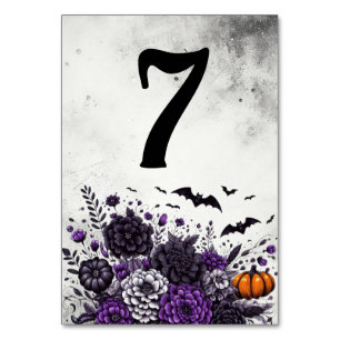 Numéro De Table Table Chauves-souris et Fleurs Numéro 7