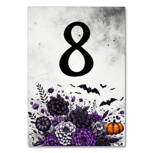 Numéro De Table Table Chauves-souris et Fleurs Numéro 8 (Par défaut)