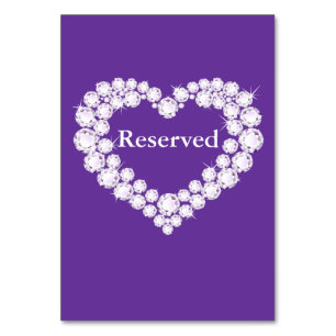 Numéro De Table Table coeur en losange violet mariage réservée