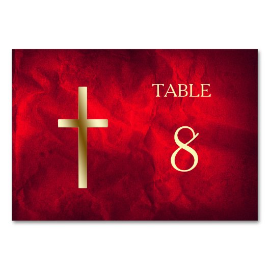 Numéro De Table Table Croix-Rouge (Devant)