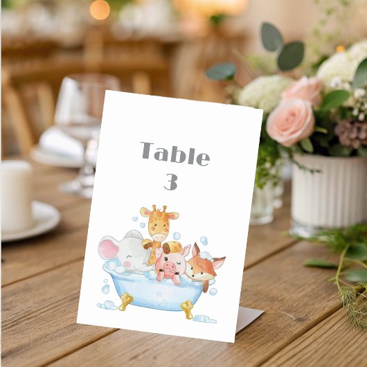 Numéro De Table Table de Baby shower des animaux de bois