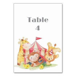 Numéro De Table Table de Baby shower des animaux de bois
