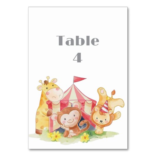 Numéro De Table Table de Baby shower des animaux de bois (Par défaut)