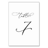 Numéro De Table Table de calligraphie moderne élégante 7 Mariage (Dos)