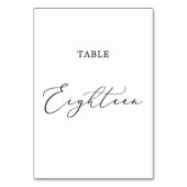 Numéro De Table Table de calligraphie noire délicate Dix-huit (Dos)