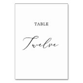 Numéro De Table Table de calligraphie noire délicate Douze (Dos)